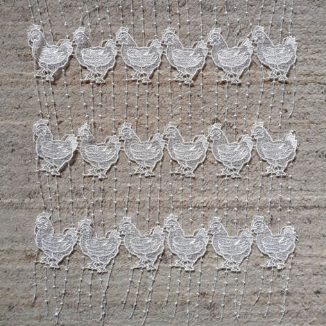 Modulable en macramé Blanc 90x220 cm