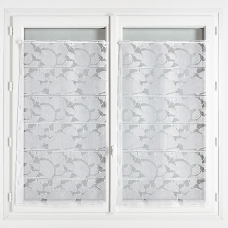 Modulable en maille avec motifs ginkgos Blanc 60x90 cm