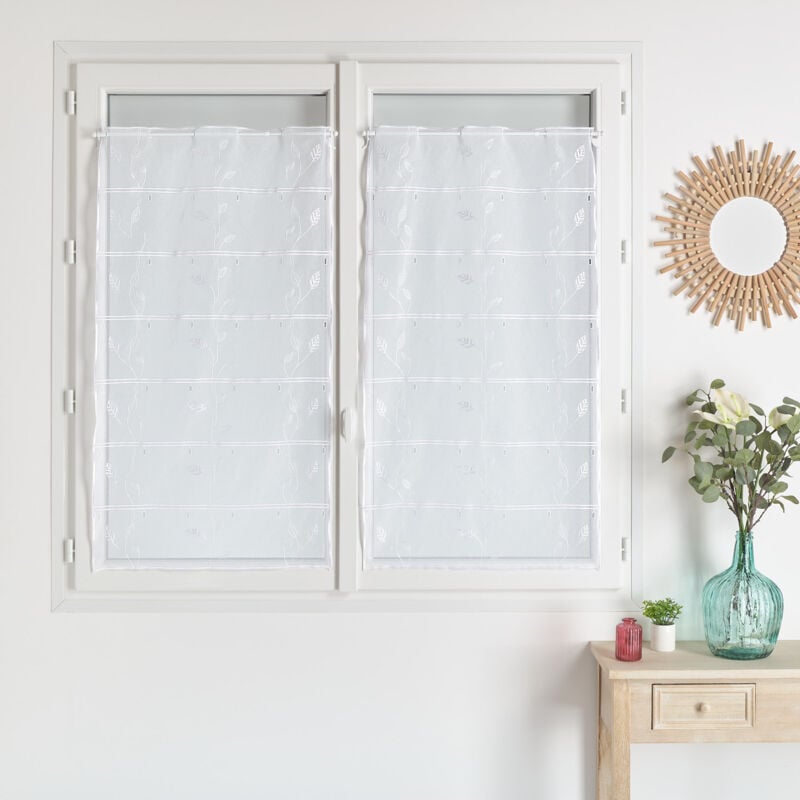 Modulable étamine brodée blanc Blanc 0.6x0.9 m