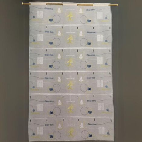 Modulable léger et brodé "Zen attitude" Blanc 58x180 cm