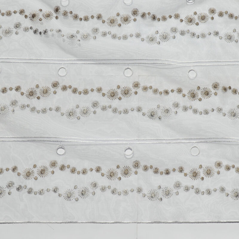 Modulable à petites fleurs brodées Taupe 0.7x1.2 m