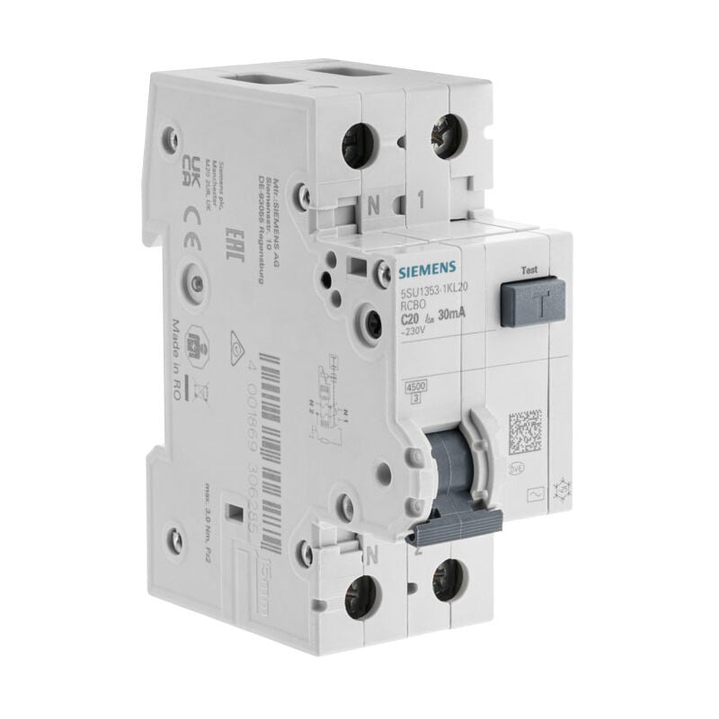 Disjoncteur différentiel 20A 30mA Type ac Siemens
