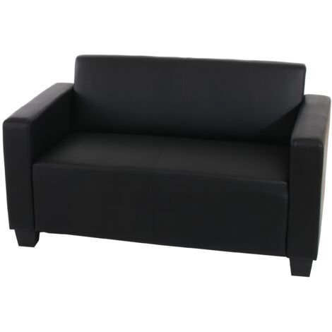 Modular 2er Sofa Couch Moncalieri Loungesofa Kunstleder 136cm schwarz