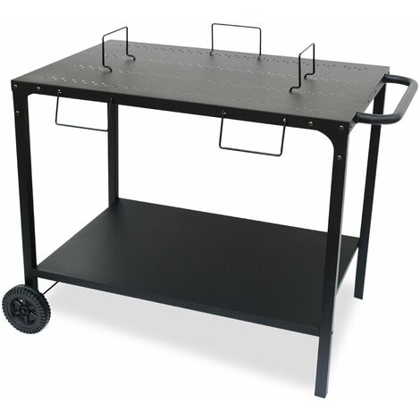 Modular griddle table Black 100x65.5x76 cm - Adjustable sideboard for plancha