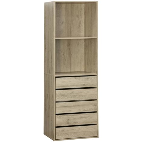 SWEEEK Modular open wardrobe drawer and shelf unit, Modulo, White, 60x45x180 cm