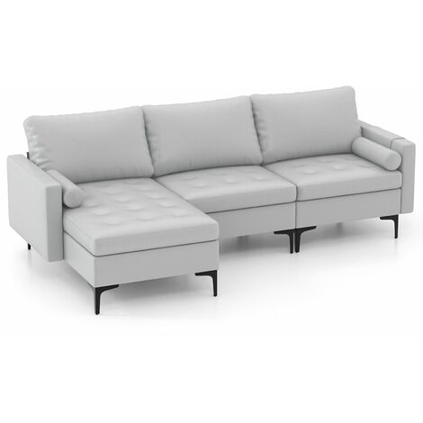Modular Sectional Sofa Loveseat 2-3-Seater Sofa Seat L-Shaped Padded Cushions