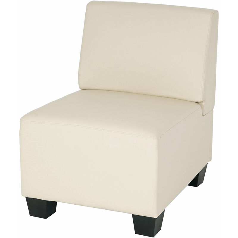 HHG - Modular Sessel ohne Armlehnen, Mittelteil Moncalieri, Kunstleder ~ creme
