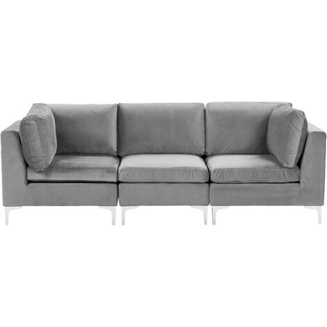 Modular Sofa 3 Seater EVJA Velvet Grey