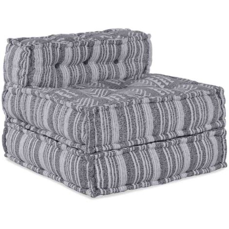 Modular Sofa Striped Grey 70 x 70 x 54 cm Fabric vidaXL