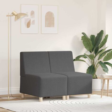 Modular Sofa Unit Armless 2 pcs Dark Grey 55 x 74 x 82 cm vidaXL