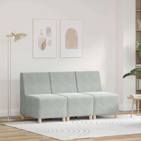 Modular Sofa Unit Armless 3 pcs Light Grey 55 x 74 x 82 cm vidaXL