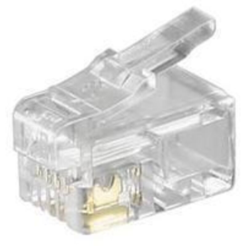 Goobay Rj10 Westernstecker Für Flachkabel, 4 Polig - Zum Crimpen An Telefonflachkabel, Ungeschirmt