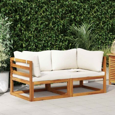 Modulare Ecksofas 2 Stk. mit Auflagen Cremeweiß vidaXL