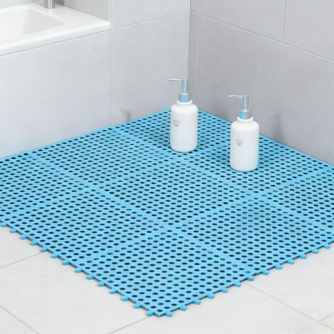 Modulare TPE-Antirutschmatte 30x30cm Himmelblau für Bad und Küche – 1er-Set