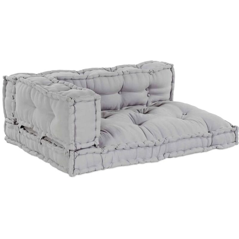 Palettensofa-kissen Mit Arm- Und Rückenstütze In Grau - Vidaxl