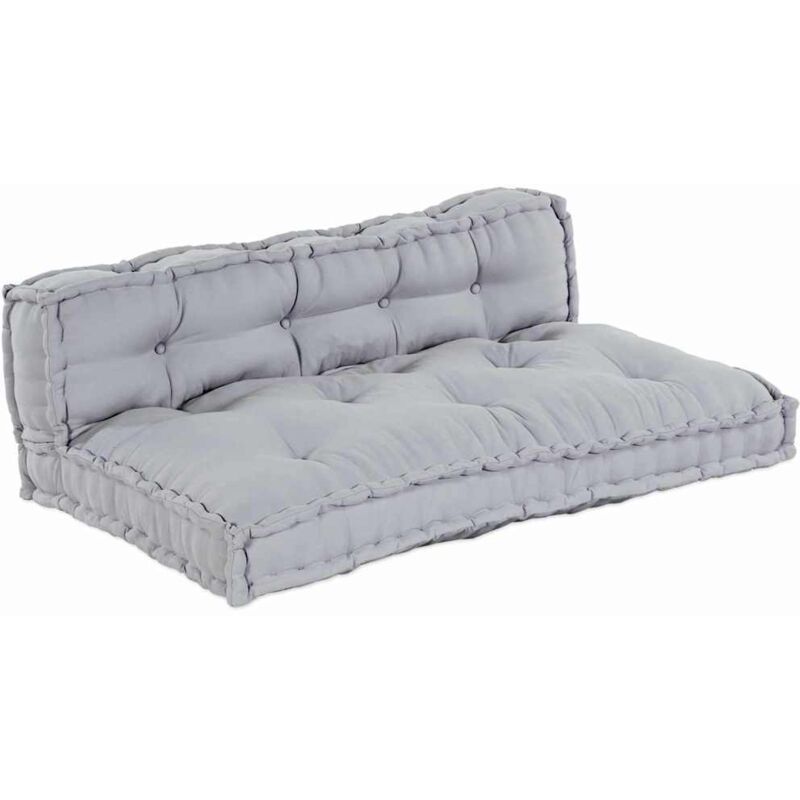 Palettensofa Kissen Mit Rückenlehne Grau Stoff - Vidaxl
