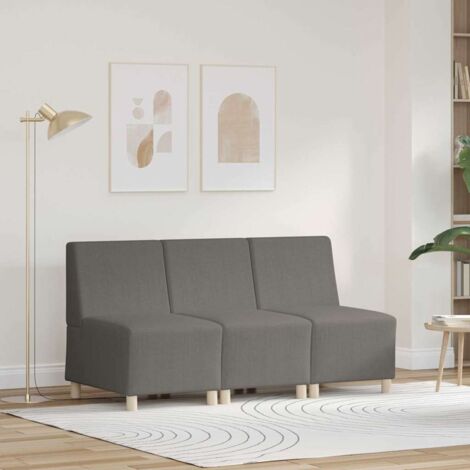 Modulares Armfreies Sofa 3 pcs Hellgrau 55 x 74 x 82 cm vidaXL