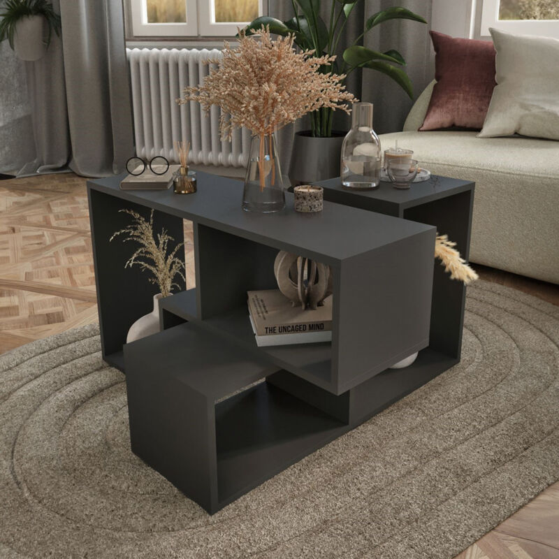 [en.casa] - Modulares Möbelset Hustersurd 2-tlg. Anthrazit