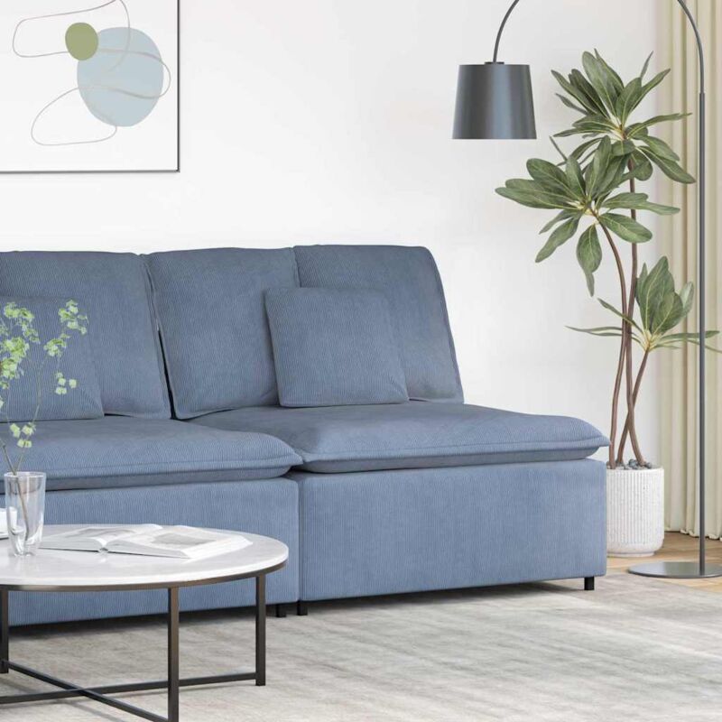 Modulares Sofa Mittelmodul Mit Kissen Blau 100 Cm Vidaxl