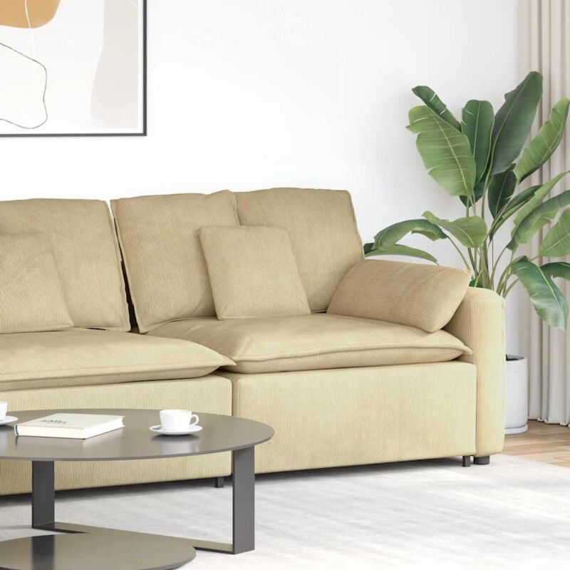 Modulares Sofa Endmodul Mit Armlehne Kissen Hellgrün Grau 100cm Vidaxl934802