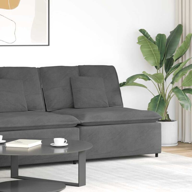 Modulares Sofa Mittelmodul Mit Kissen Dunkelgrau 100 Cm - Vidaxl