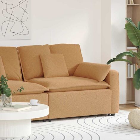 Modulares Sofa Endmodul mit Armlehne Kissen Beige 100 cm vidaXL