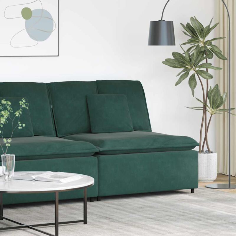Modulares Sofa Mittelmodul Mit Kissen Dunkelgrün 100 Cm - Vidaxl
