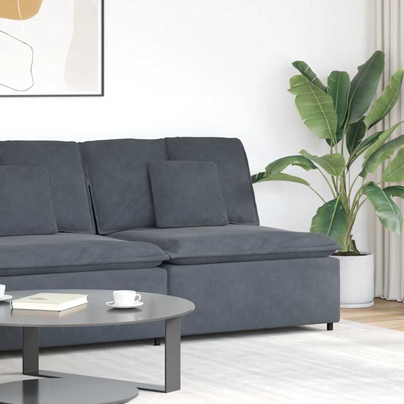 Modulares Sofa Mittelmodul Mit Kissen Dunkelgrau 100 Cm - Vidaxl
