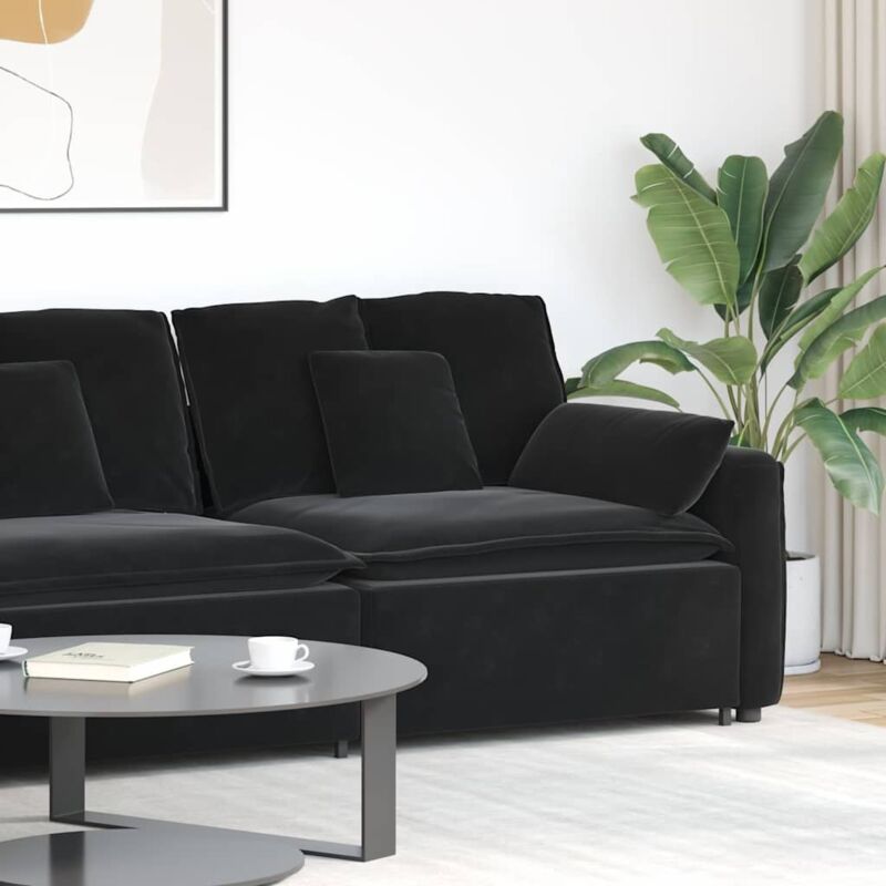 Modulares Sofa Endmodul Mit Armlehne Kissen Schwarz 100 Cm - Vidaxl