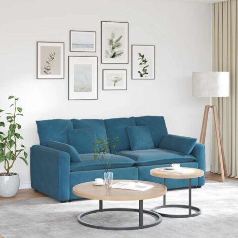 Modulares Sofa mit Kissen Blau vidaXL