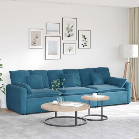 Modulares Sofa mit Kissen Blau vidaXL