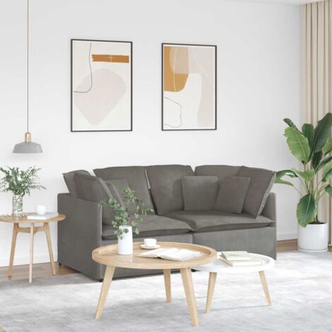 Modulares Sofa mit Kissen Cordstoff Hellgrau vidaXL