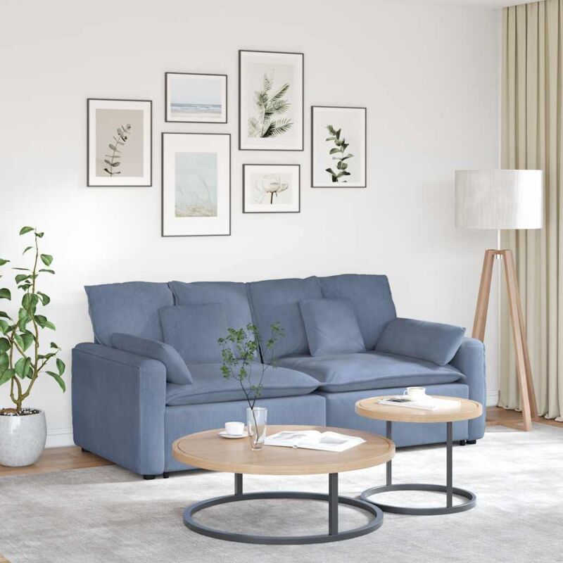 Modulares Sofa Mit Kissen Blau Vidaxl