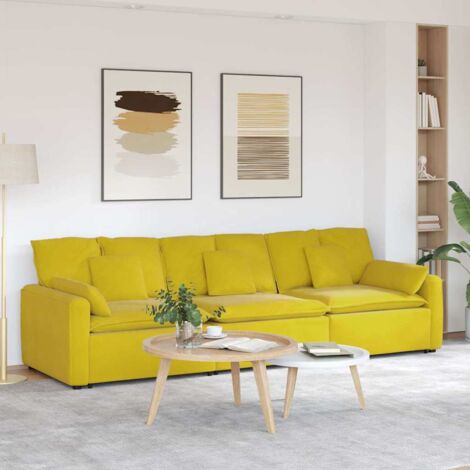 Modulares Sofa mit Kissen Gelb vidaXL