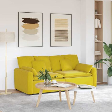 Modulares Sofa mit Kissen Gelb vidaXL