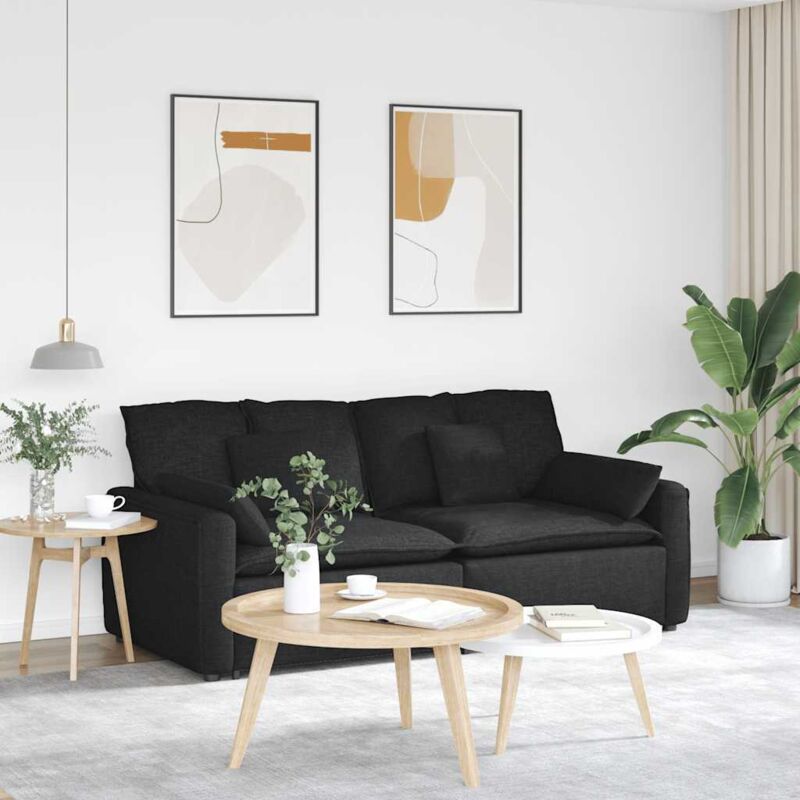 Modulares Sofa Mit Kissen Schwarz - Vidaxl