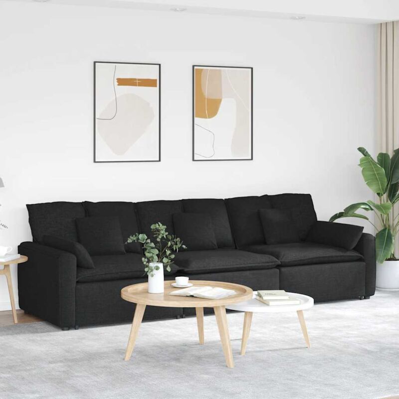 Modulares Sofa Mit Kissen Schwarz - Vidaxl