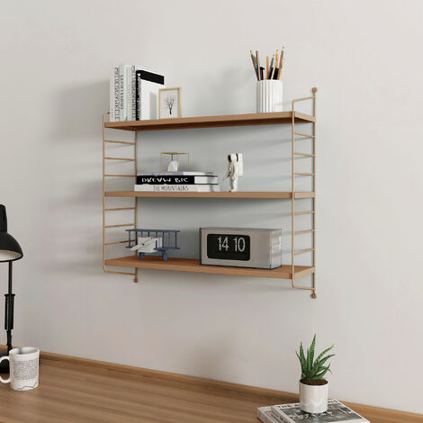 Modulares Wandregal Strängnäs Hellbraun [en.casa]