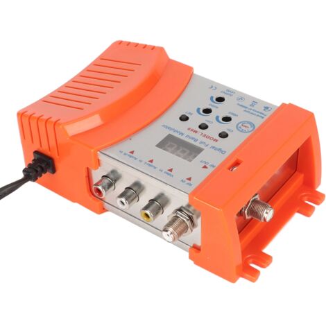 Modulateur audio/vidéo VHF/UHF vers RF pour boîtiers TV avec affichage numérique - compatible PAL/NTSC, alimentation 90-240V, prise US.