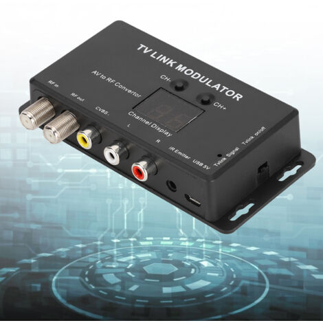 Modulateur AV vers RF TM70 UHF avec Affichage Canal et Extension IR