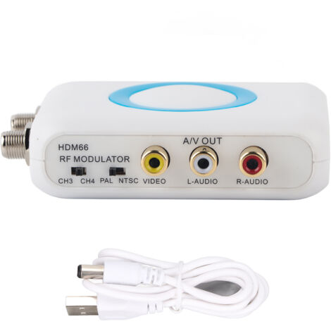 Modulateur RF HDM66, Conversion RCA vers RF pour Téléviseurs, Compatible PAL/NTSC, Remplacement Facile