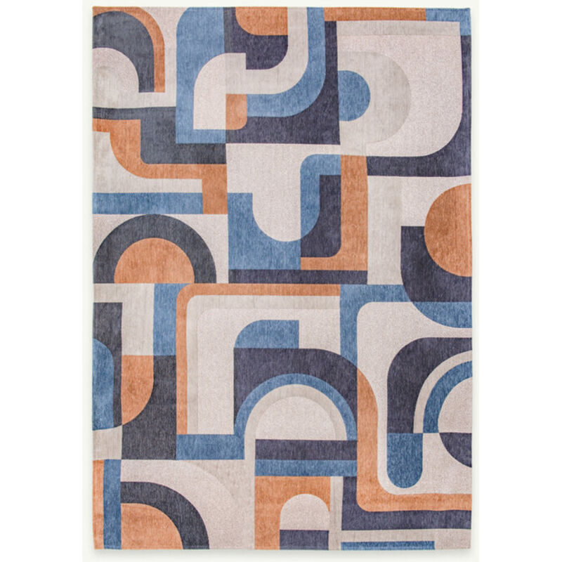 Louis De Poortere Moduldesign – Nuance Geometrischer Teppich – Hergestellt In Belgien – Mechanisches Jacquard-flachgewebe – Handgefertigt – Natürliche