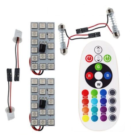 Module 15 LED RGB intérieur voiture télécommande plafonnier liseuse