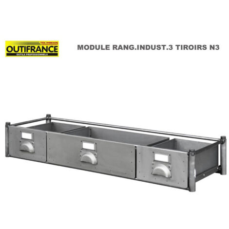 Module 3 tiroirs (1 demi + 2 petits) de Meuble style industriel 1.20 m