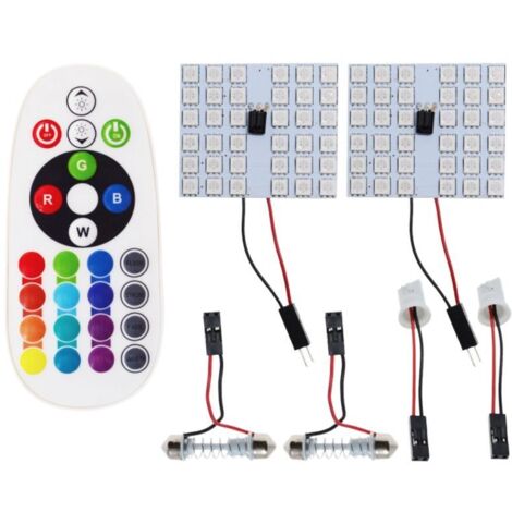Module 36 LED RGB intérieur voiture télécommande plafonnier liseuse