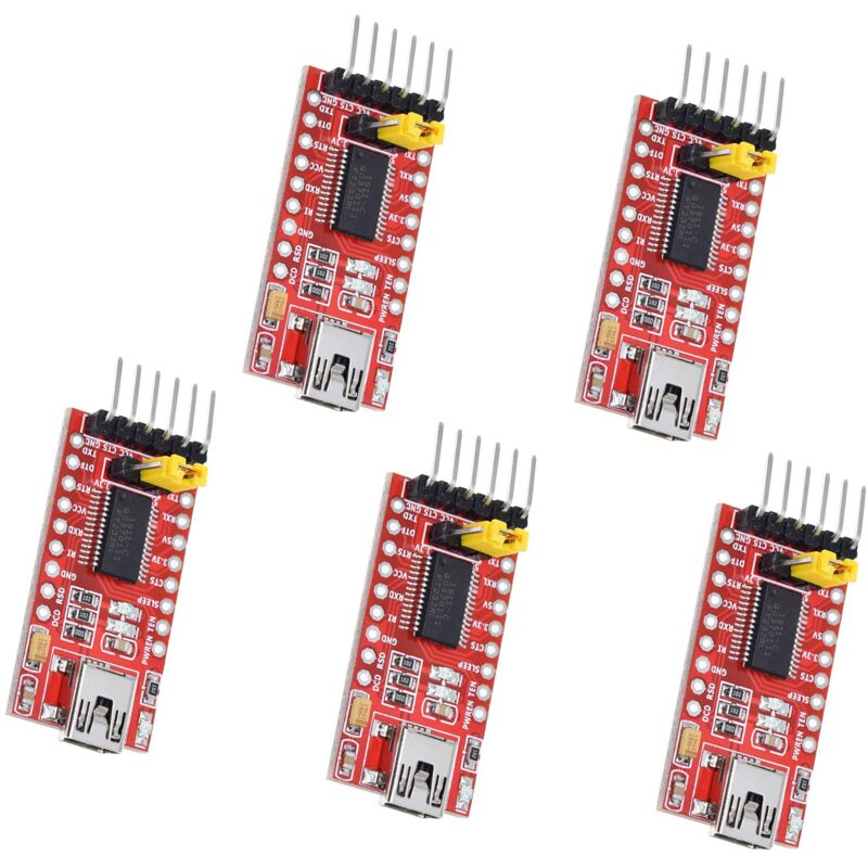 Module Adaptateur Série FT232RL FTDI USB 3.3V 5.5V vers TTL - 5 Pièces