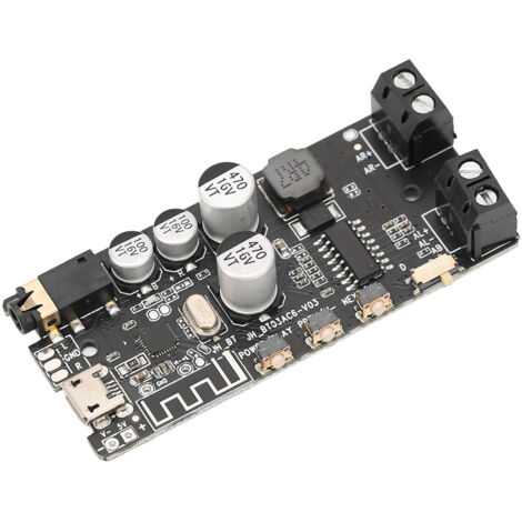 Module amplificateur audio Bluetooth 5.0 pour projets de bricolage, puissance 2x5W, avec prise casque 3,5 mm.