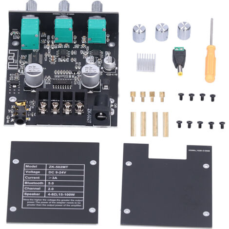 Module Amplificateur Audio Stéréo 2x50W Mini, Réglage Haut/Bas, Alimentation DC 9-24V, Carte Ampli Double Canal