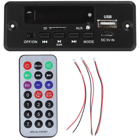 Module Amplificateur Bluetooth MP3 avec Affichage Numérique, Lecteur 2x3W Noir pour Alimentations
