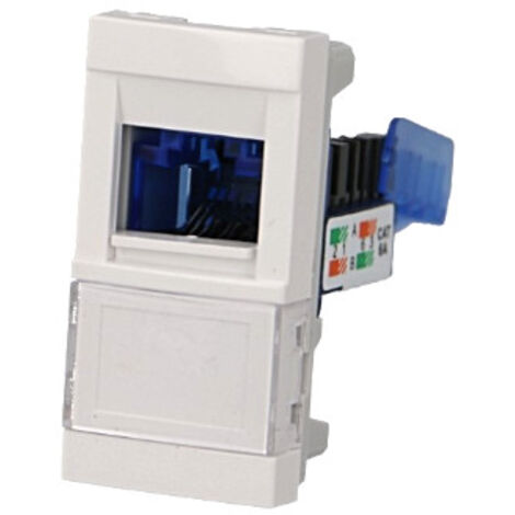 Module avec connecteur RJ45 Cat. 6 UTP 500 MHz pour goulotte - Couleur matériel - Blanc